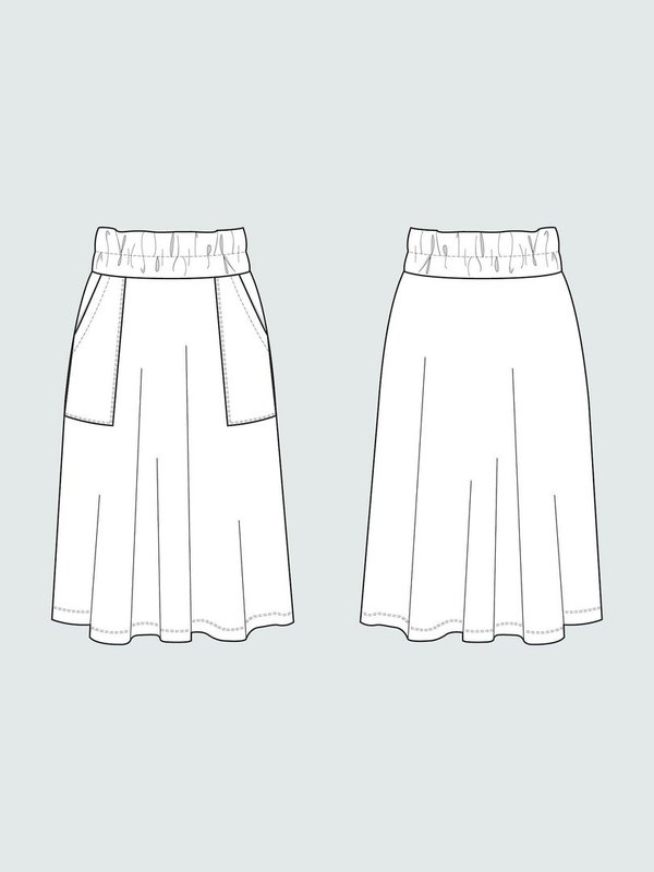 Elastic waist maxi-skirt
